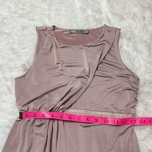 Asos Dress Satin Stretch Champagne Pink Size 4 Small Maxi Sleeveless Beaded - Picture 12 of 15